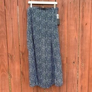 NWT Love + Haight Juniors X Large Blue Dot Sheer Maxi Skirt M Slit Half Lined XL